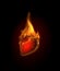 Gambling illustration with burning hearts