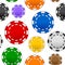 Gambling Poker Chips Seamless Pattern