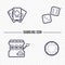 Gambling simple line icon. Card, dice, casino chip, slot mashine thin linear signs. Outline casino game simple concept for website