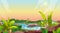 Game background of cartoon nature landscape