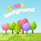 Game Background Vector Concept with Low Poly Trees