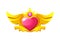 Game badges Heart with wings and crown