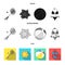 A game of badminton, a ball and the sun.Summer vacation set collection icons in black, flat, monochrome style vector