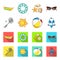 A game of badminton, a ball and the sun.Summer vacation set collection icons in cartoon,flat style vector symbol stock