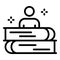 Game book stack icon, outline style