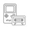 Game boy and cassette black and white