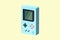 Game boy machine, cartoon recreation background, 3d rendering