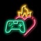 game burning heart neon glow icon illustration