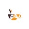 Game cafe logo. Thunder game coffee cafe logo