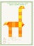 Game for children. count and write down how many geometric shapes a giraffe is drawn from