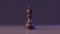 Game concept. Dark marble chess bishop. 3d illustration