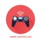 Game controller flat style icon. Wireless technology, video game device sign. Vector illustration of communication