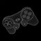 Game controller or gamepad for videogames. Wireframe low poly mesh