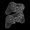 Game controller or gamepad for videogames. Wireframe low poly mesh