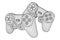 Game controller or gamepad for videogames. Wireframe low poly mesh