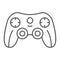 Game controller thin line icon, game and play, joystick sign, vector graphics, a linear pattern on a white background.