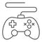 Game controller thin line icon. Joystick vector illustration isolated on white. Console outline style design, designed