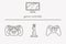 Game controller thin line icons