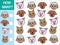 Game of counting how many animals. Mathematical game for children