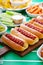 Game day food for Super Bowl, hot dogs