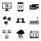 Game dependence icons set, simple style