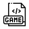 Game development coding icon vector outline illustration