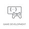 Game development linear icon. Modern outline Game development lo