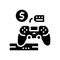 game device rental glyph icon vector illustration