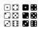 Game dice icons set white background vector illustration