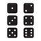 Game dice sign. Flat Icon vector illustration, black symbol on white background