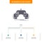 game, gaming, mobile, entertainment, app Business Flow Chart Design with 3 Steps. Glyph Icon For Presentation Background Template