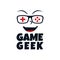 game geek gaming freak logo logotype theme cartoon face