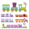 Game gift kids train travel railroad transportation toy locomotive illustration.