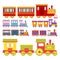 Game gift kids train vector travel railroad transportation toy locomotive illustration.