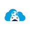 Game Globe cloud shape concept Logo Icon Design.