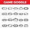 Game Goggles Vector Thin Line Icons Set