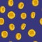 Game gold coin pattern. 8bit arcade pixel background. Abstract retro old icons. Falling golden cash money. Gaming asset
