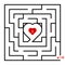 Game Heart Labyrinth Puzzle concept valentine day