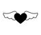 game heart with wings isolated icon