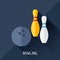 Game illustration with bowling in flat design