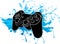 game Joypad with colored spots vector illustration