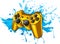 game Joypad with colored spots vector illustration