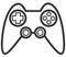 Game joystick silhouette icon for computer. Vector illustration on a white background.