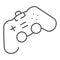 Game joystick thin line icon. Playing console vector illustration isolated on white. Gamepad outline style design