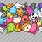 Game kawaii seamless pattern. Cute gaming design elements, objects and symbols