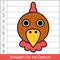 Game for kids, children. Math Puzzles. Cut and complete. Learning mathematics. Chicken Face