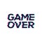 Game Over glitch pattern retro background. Video game screen vhs 80s vector poster
