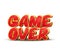 Game over icon for game design. Vector interface message