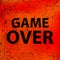 Game over text. Marble colored wall.Vector Illustration. Abstract stone orange-black background.