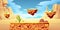 Game platform cartoon desert landscape, ui design